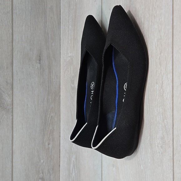 Rothy's Black Women's The Pointed Toe Knit Flats Shoes Sz 9 - Picture 2 of 12